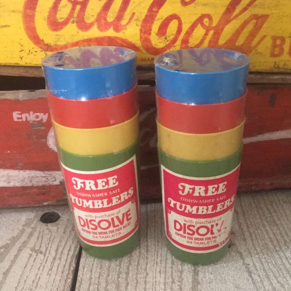 Vintage Tumblers (2-four packs) Still Shrink Wrapped With Cute Label